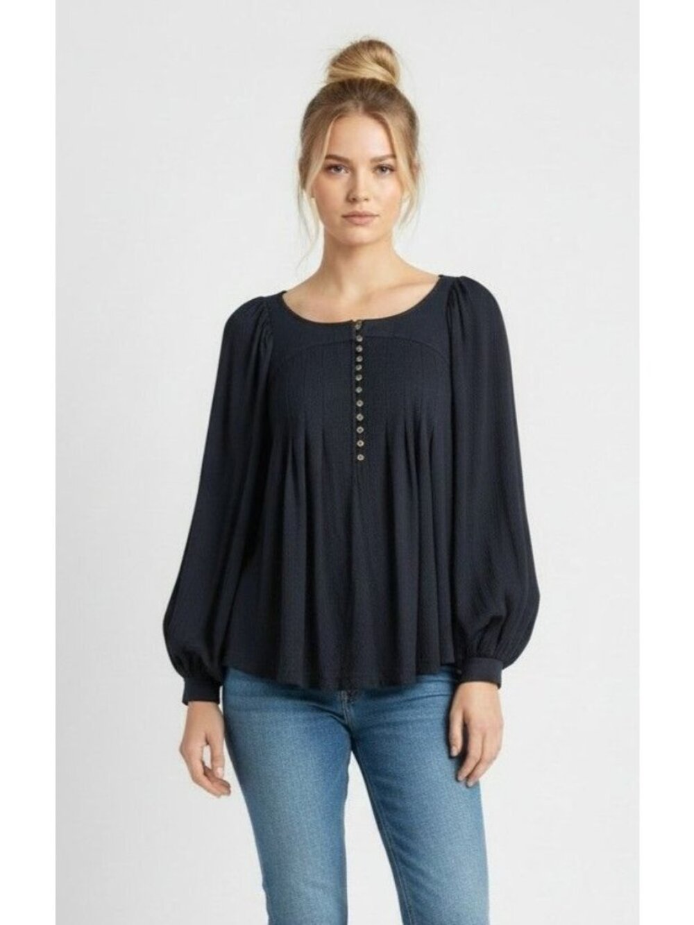 Free People Devin Top, Black, Size XS